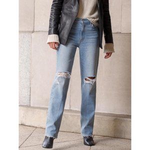 Reformation Zoe High Rise Loose Jeans Montauk Destroyed Size 27
